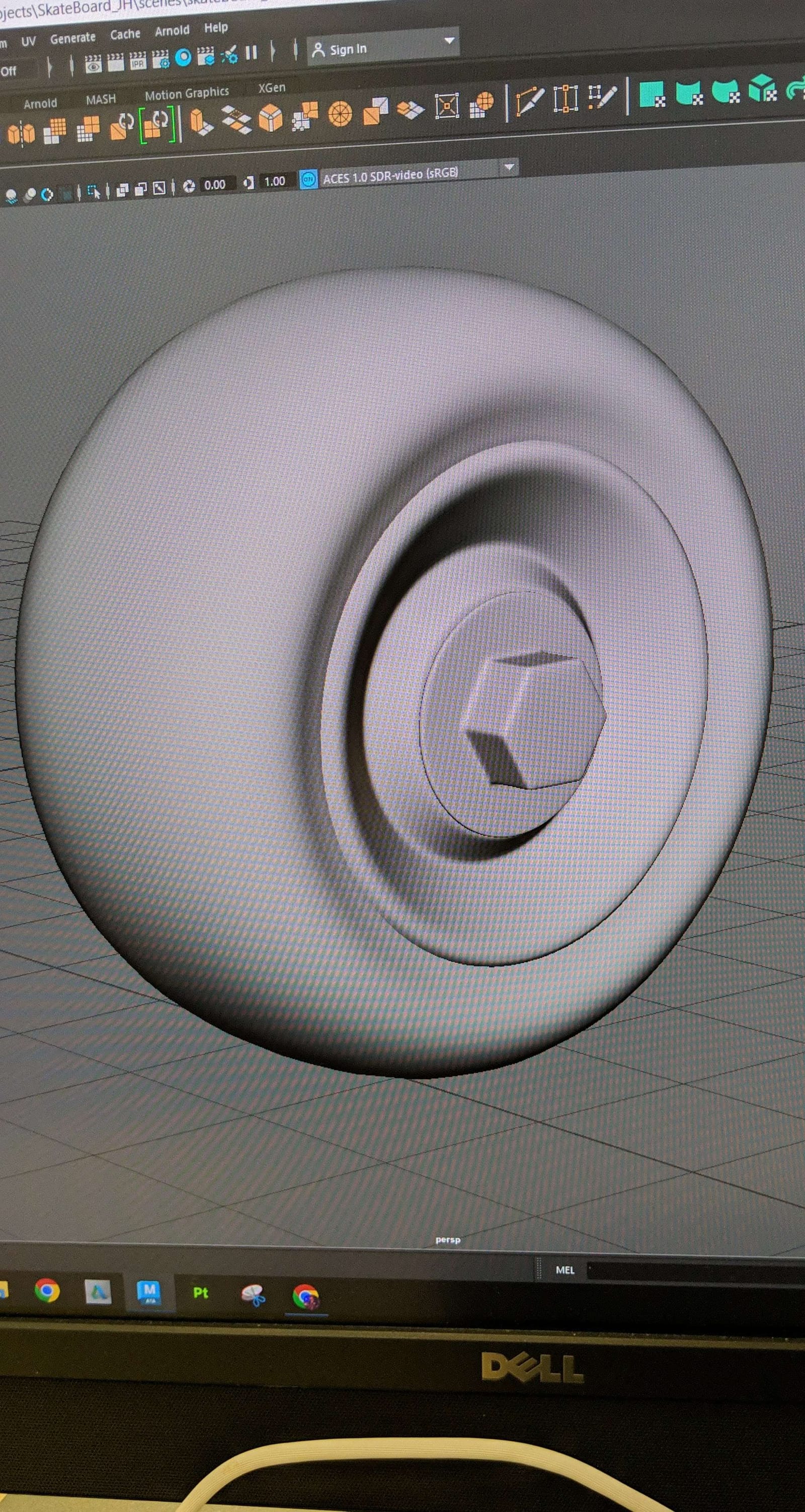 Skateboard wheel — modeled in Maya