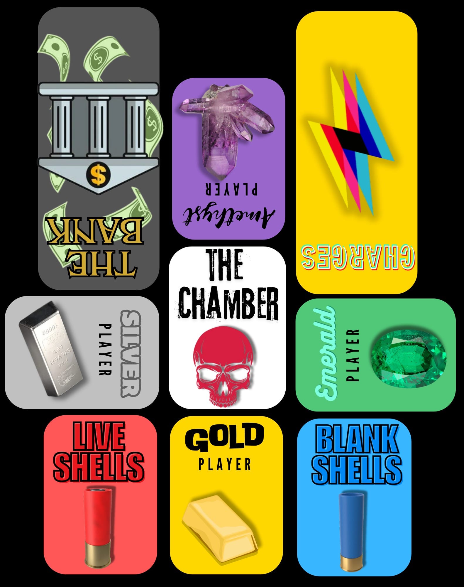 Player, charge, chamber, and live/blank shell status cards